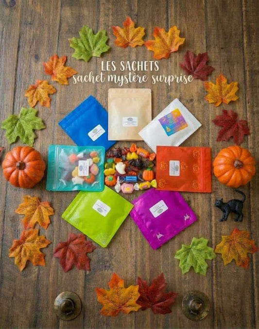 SACHET MYSTERE Halloween 50 G CHACUN  PAR LOTS DE 10 OU 20 SACHETS EN PRECOMMANDE
